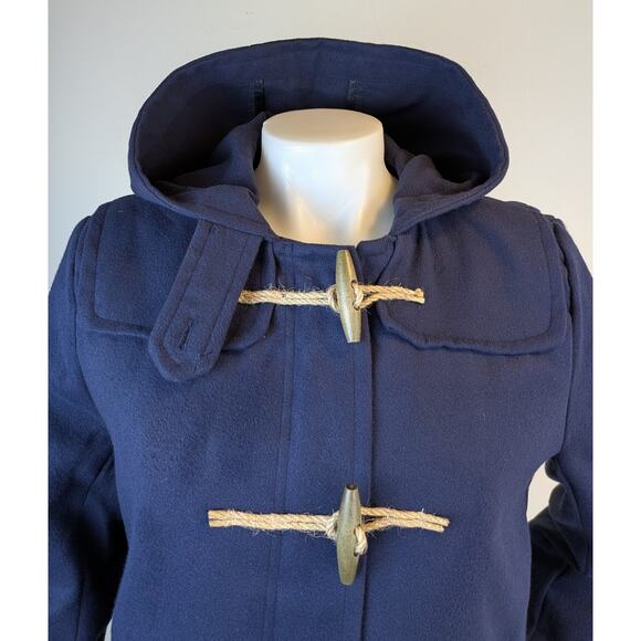NEW Astor PL Duffle Coat Medium Navy Toggle Hooded Winter Outerwear Cabincore - Picture 3 of 12